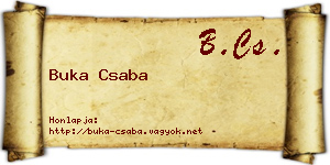 Buka Csaba névjegykártya